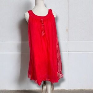 Vintage red babydoll Dress lingerie nightwear coquette L